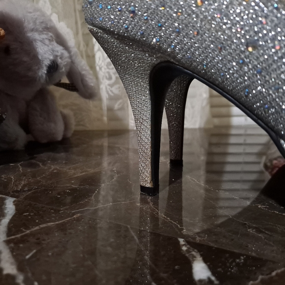 Silver Rhinestone Heels - Picture 3 of 5